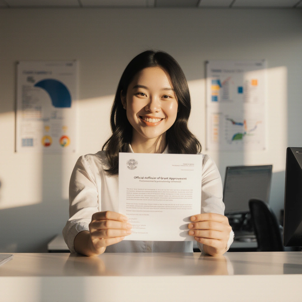 A checklist with grant application documents