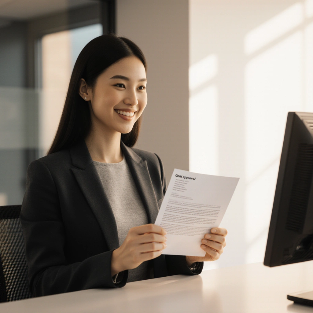 A person reviewing grant guidelines on a laptop