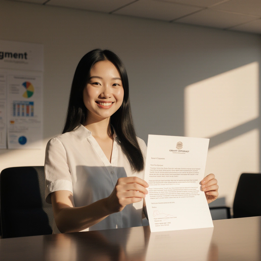 A person receiving a grant check or notification