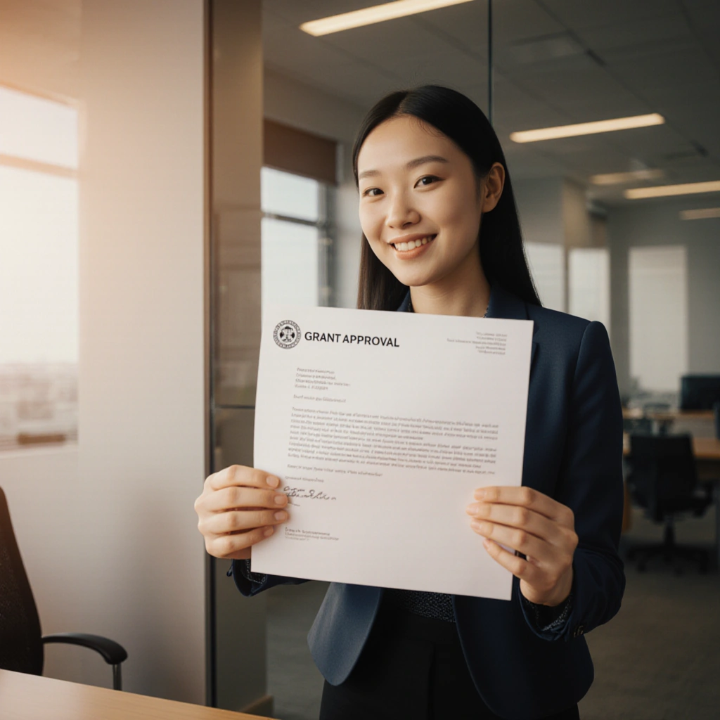Collage of people reviewing grant applications, digital grant portals, and funding announcements