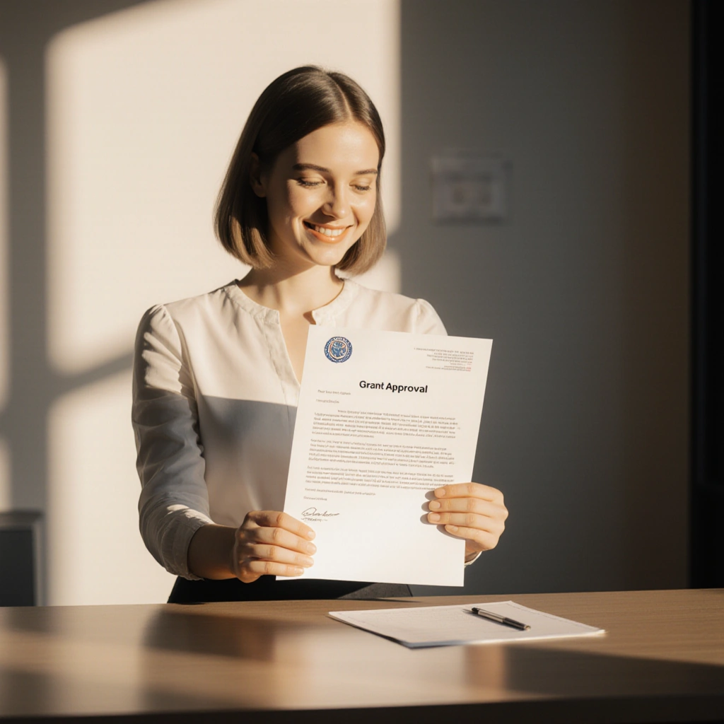 A collage of grant application forms and digital devices showing grant databases