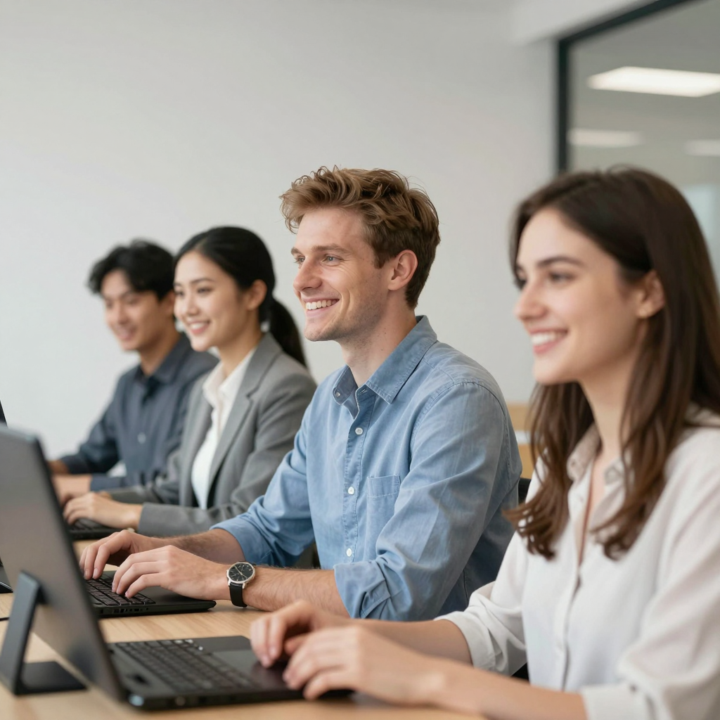 artists reviewing application opportunities online