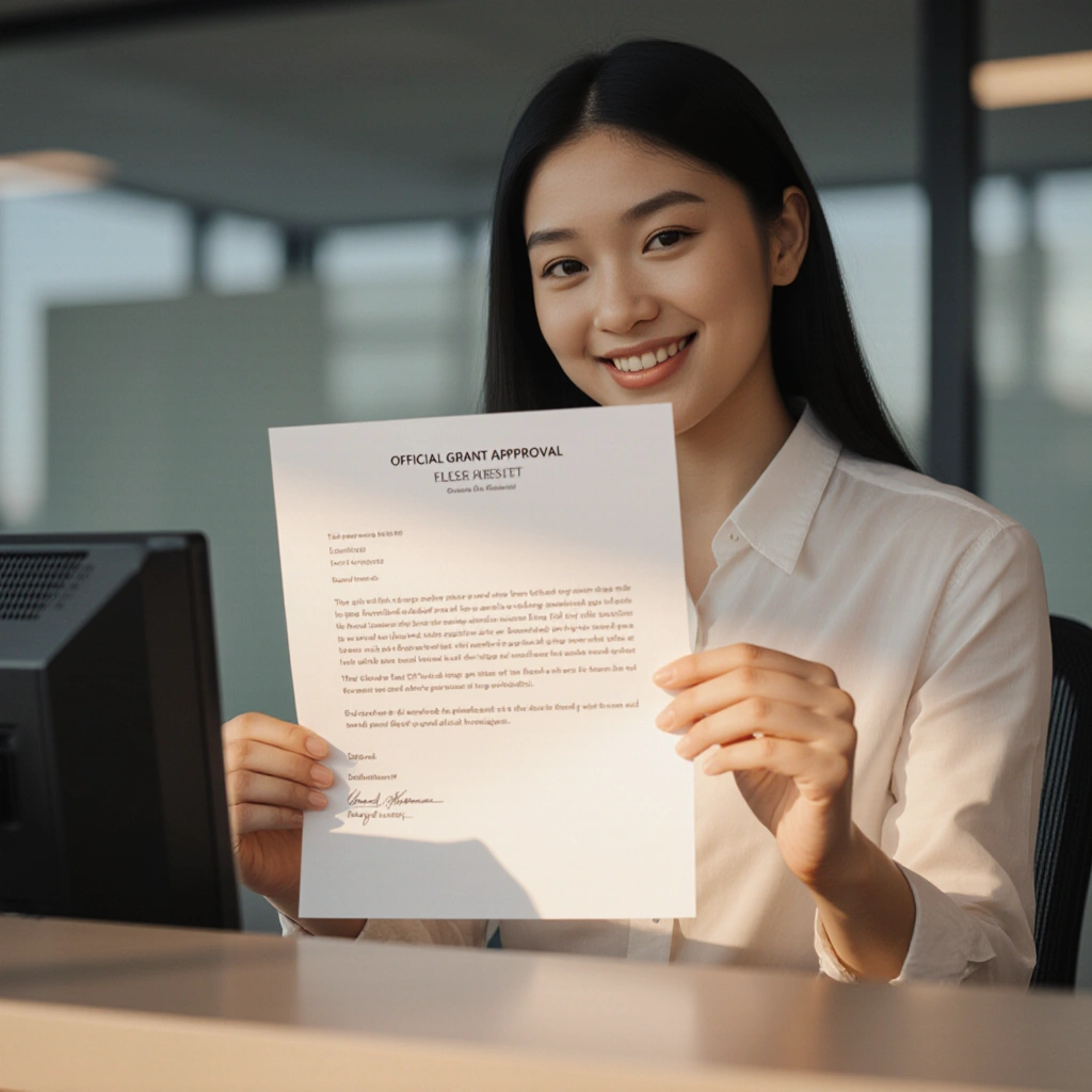 A collage of government buildings and digital grant application portals