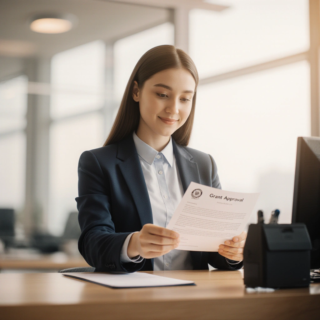 empowered female scientist presenting research in a modern lab