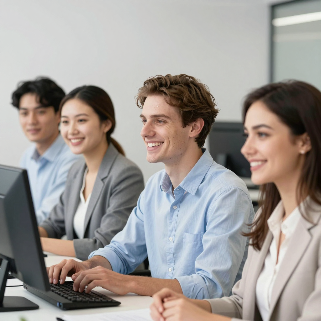 A panoramic view of downtown Grants Pass, Oregon with the Rogue River in the background
