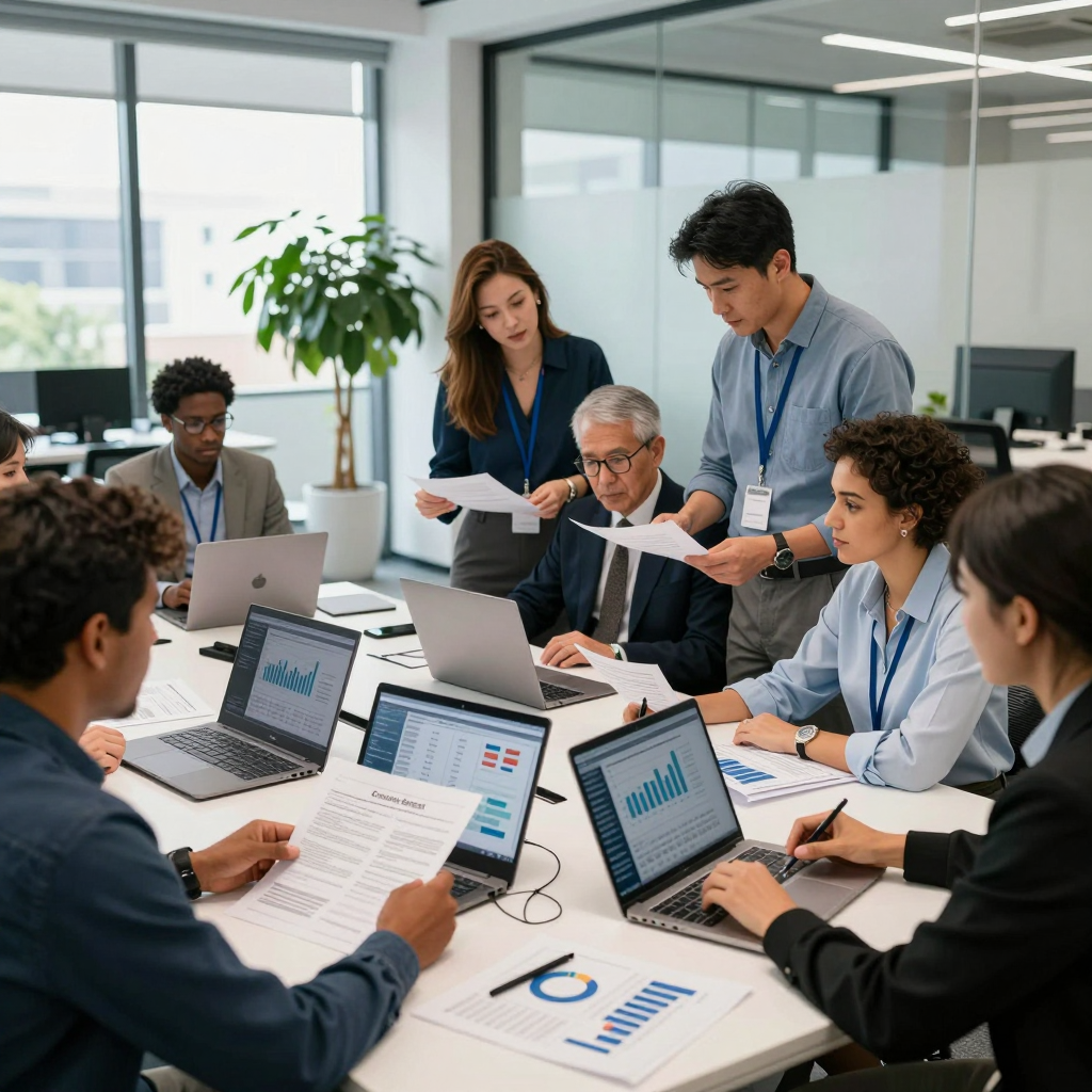 illustration of a person writing a compelling grant proposal with highlighted text