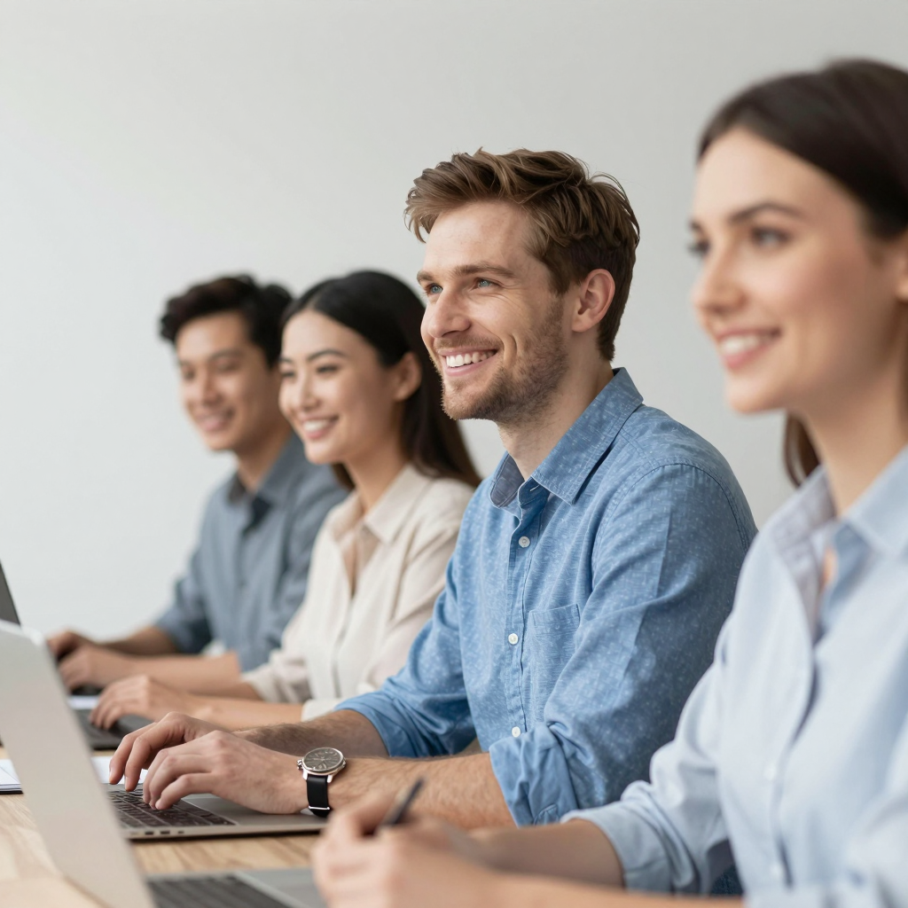 Athletic trainers collaborating at a research meeting