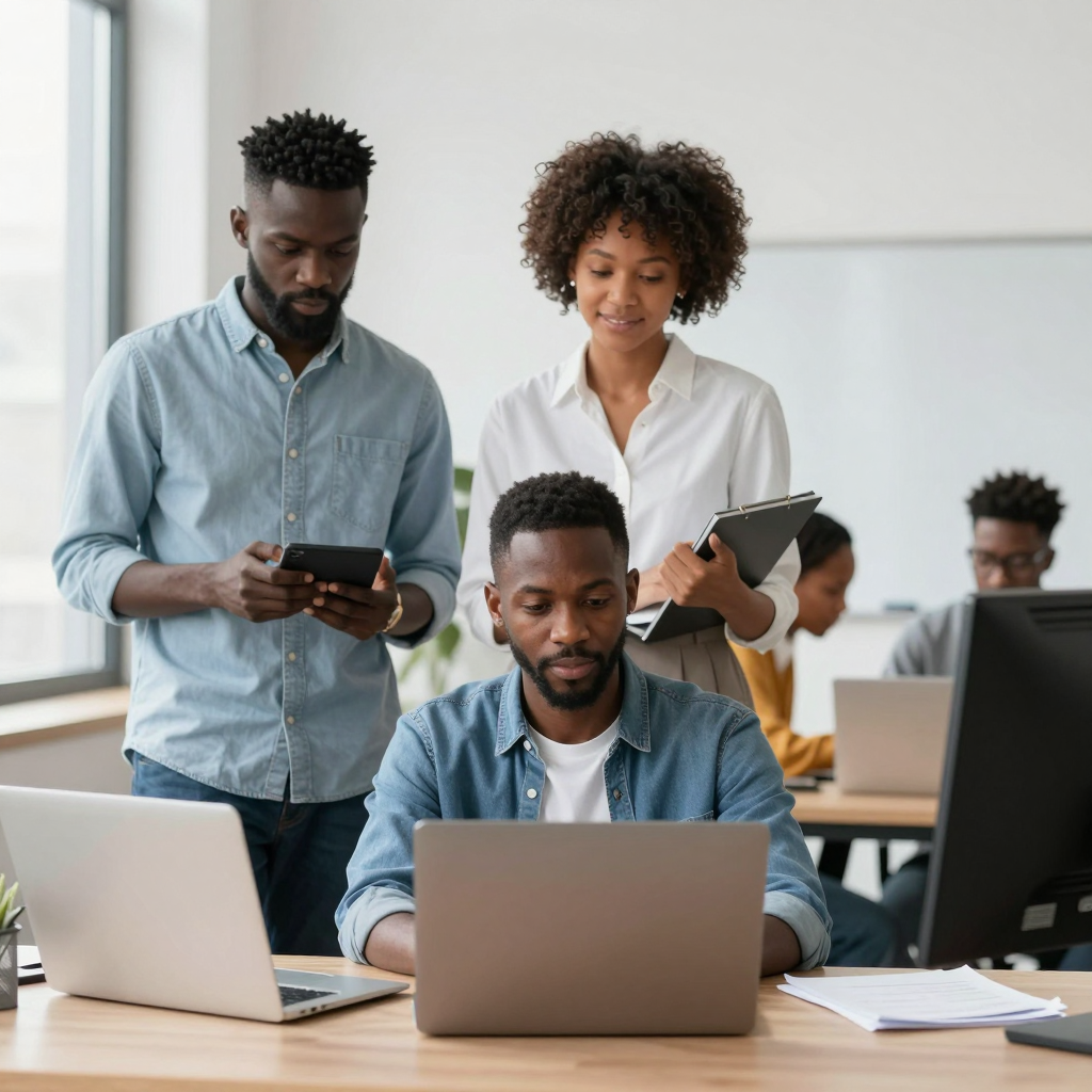 collage of grant documents, calendars with deadlines, diverse group of grant recipients