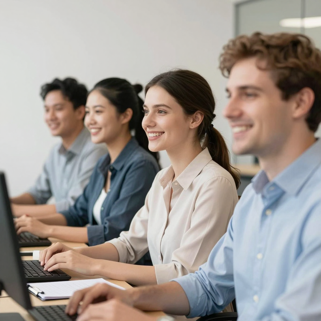 Illustration of an AI assistant analyzing digital grant data