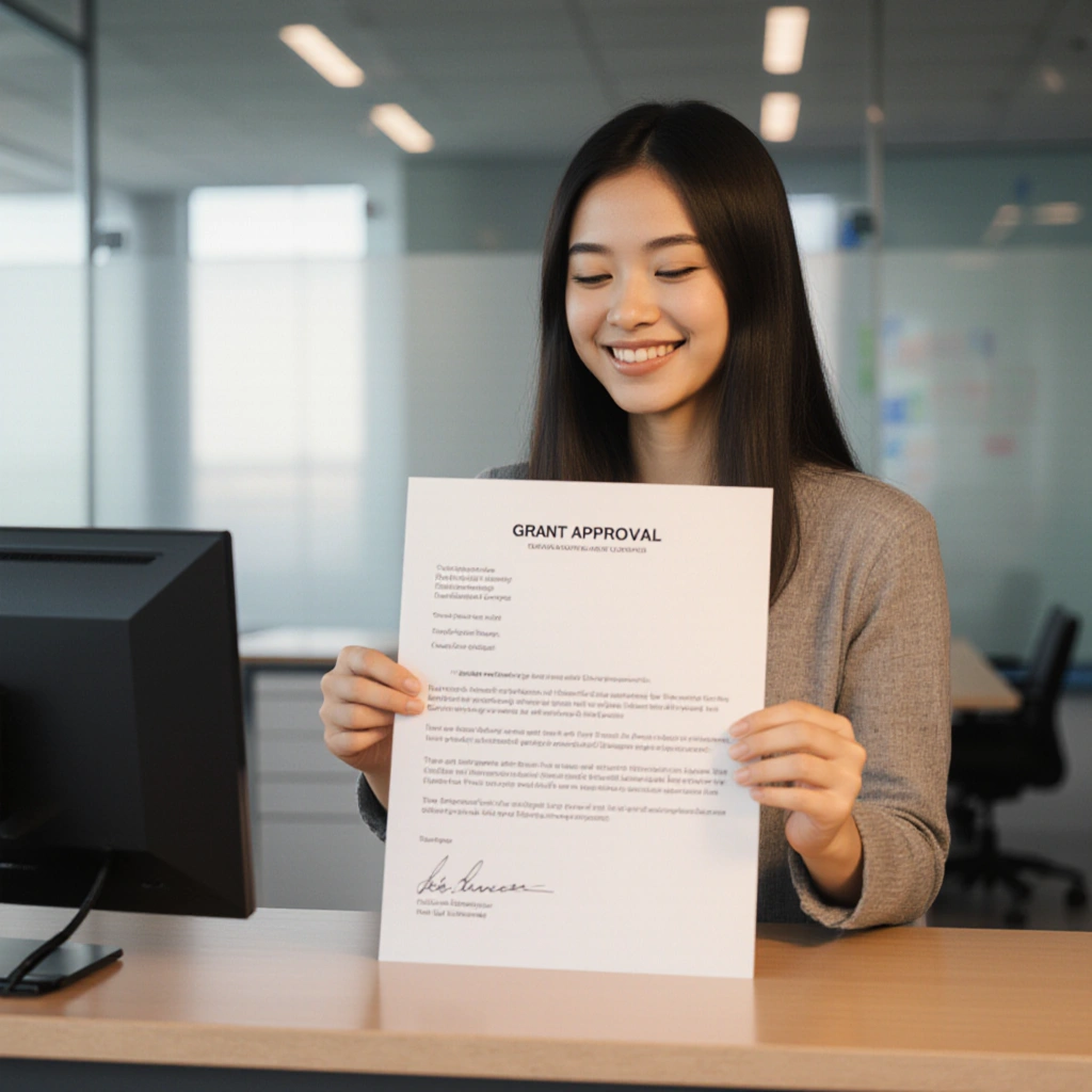 people holding a giant check representing grant funding