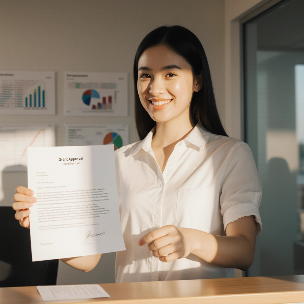 A compliance officer reviewing detailed financial documents and receipts for a 2026 grant accountability report