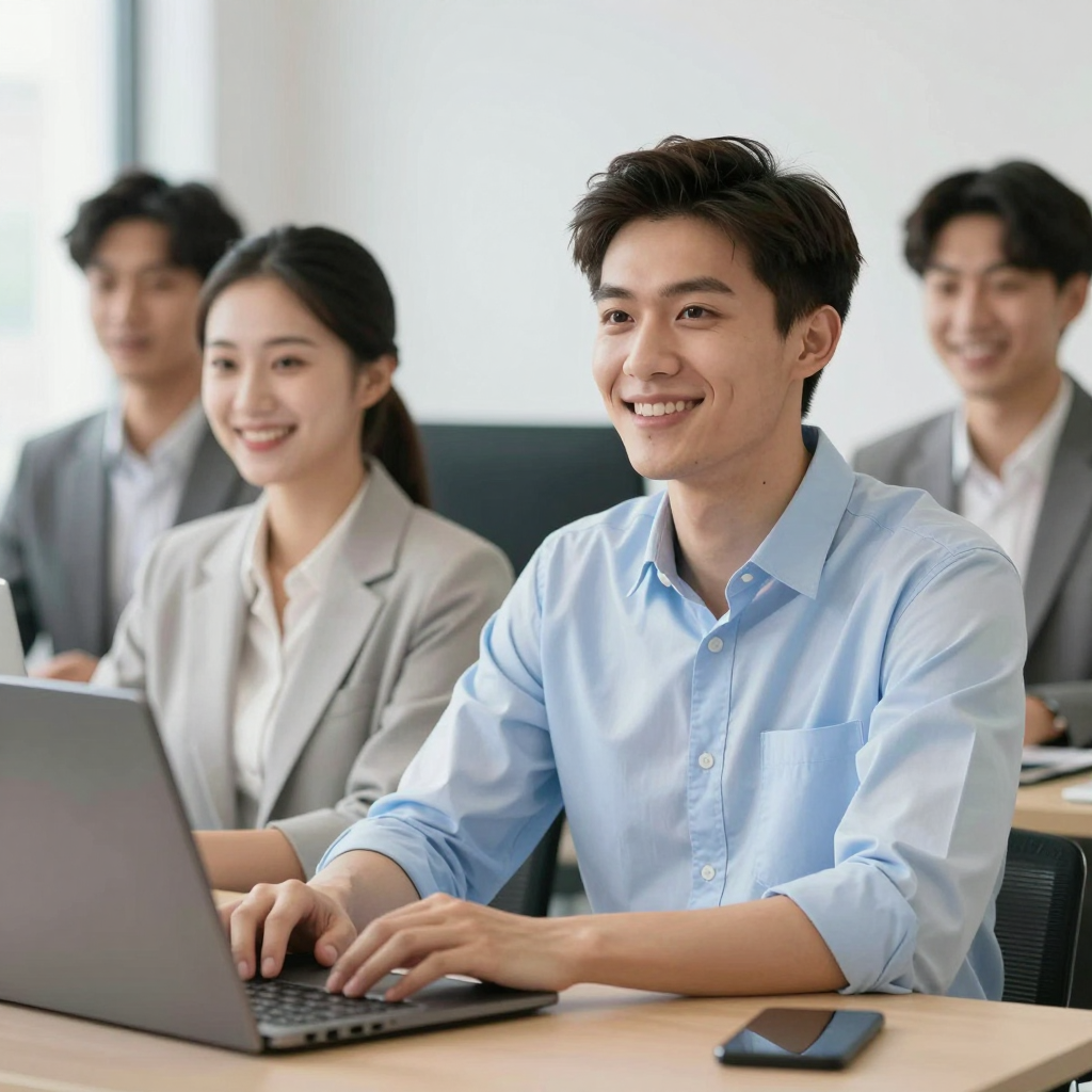 Business owner at a computer, surrounded by organized financial documents and a digital checklist, preparing a 2026 small business grant application.
