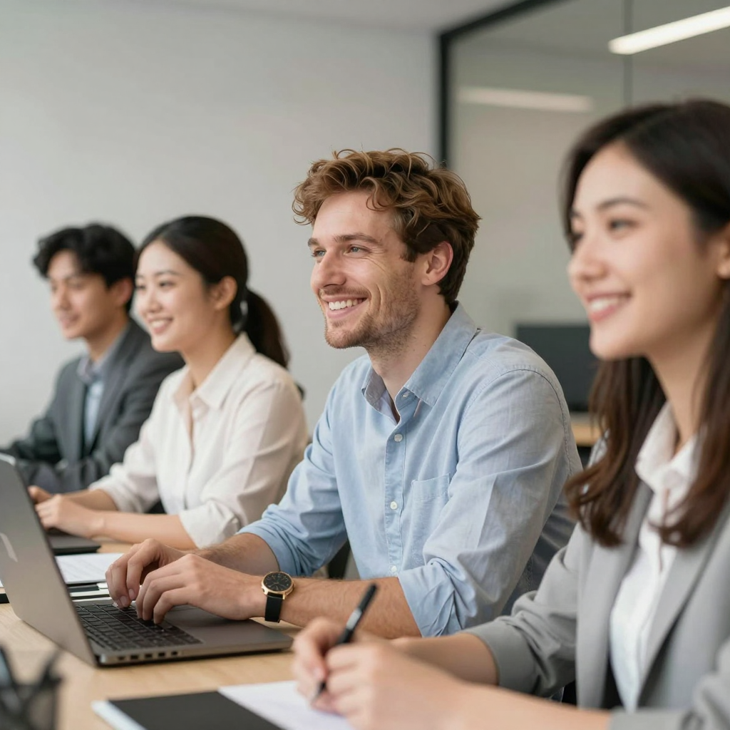 Confident research team collaborating on a grant proposal document, surrounded by charts, laptops, and 2026 grant timeline organizers.