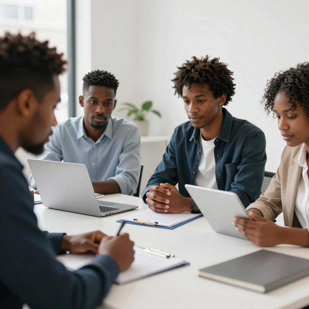 A modern office with multiple team members working on laptops, collaborating on a centralized grant management dashboard displaying 2026 grant opportunities and deadlines.