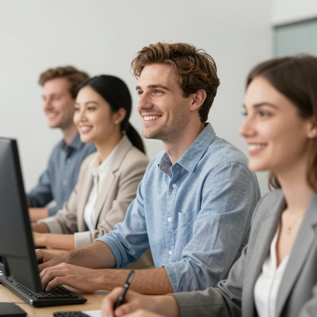 A nonprofit team collaboratively reviewing alternative funding strategies on a digital dashboard in 2026