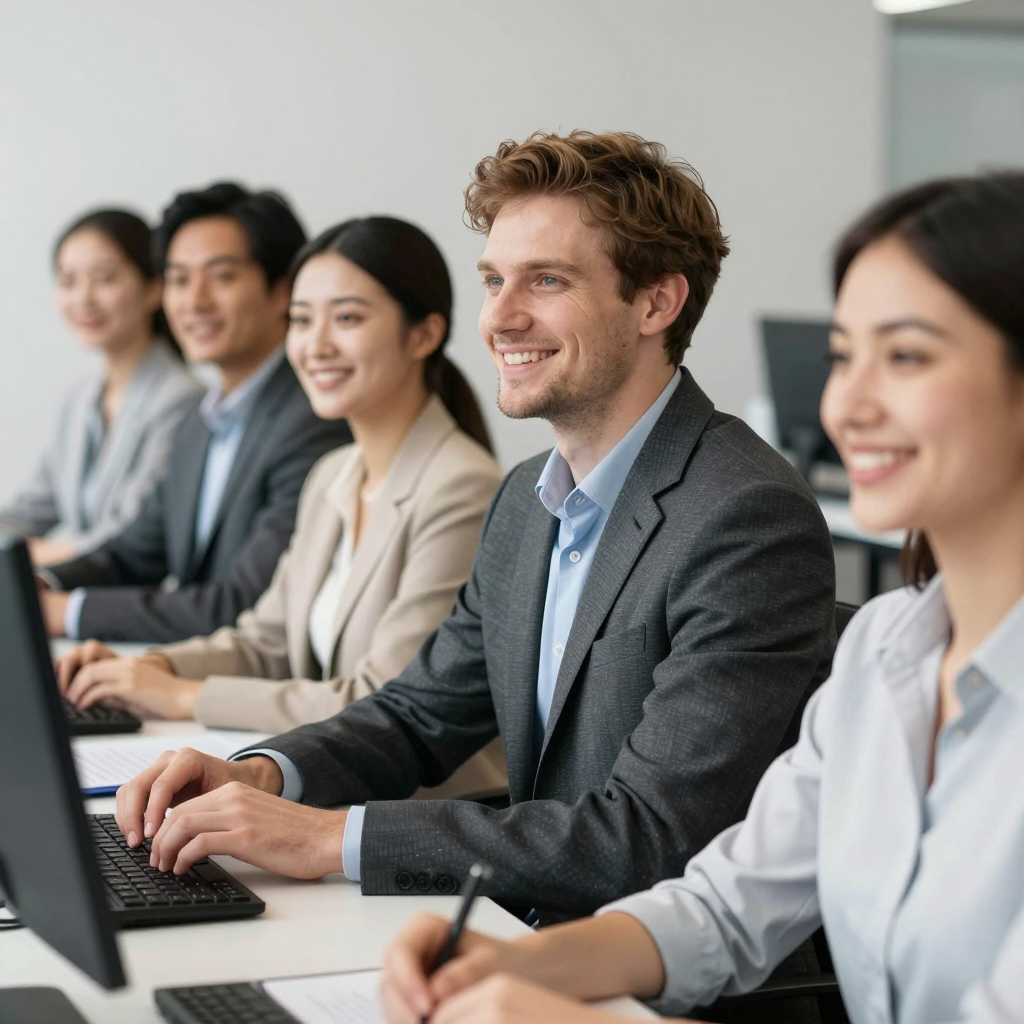 A team of nonprofit professionals in 2026 collaborating around a table, brainstorming strategies to make their grant proposal stand out in a highly competitive funding environment.