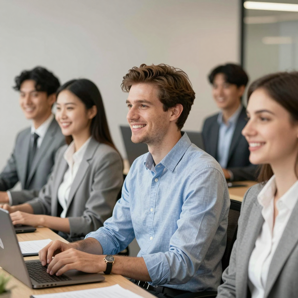 A nonprofit executive team gathered around a table reviewing a detailed 2026 multi-year grant agreement, with documents referencing key compliance and reporting requirements.